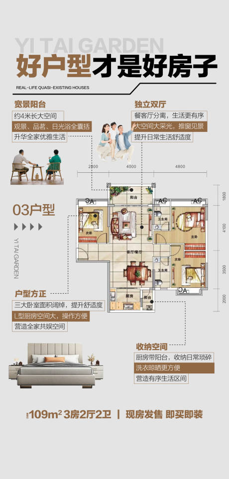 源文件下载【户型阳台大厅厨房卖点海报】编号：61730028192266692