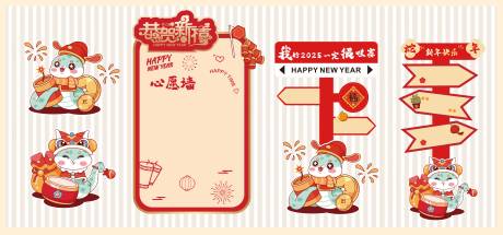新年蛇年美陈导视牌心愿墙