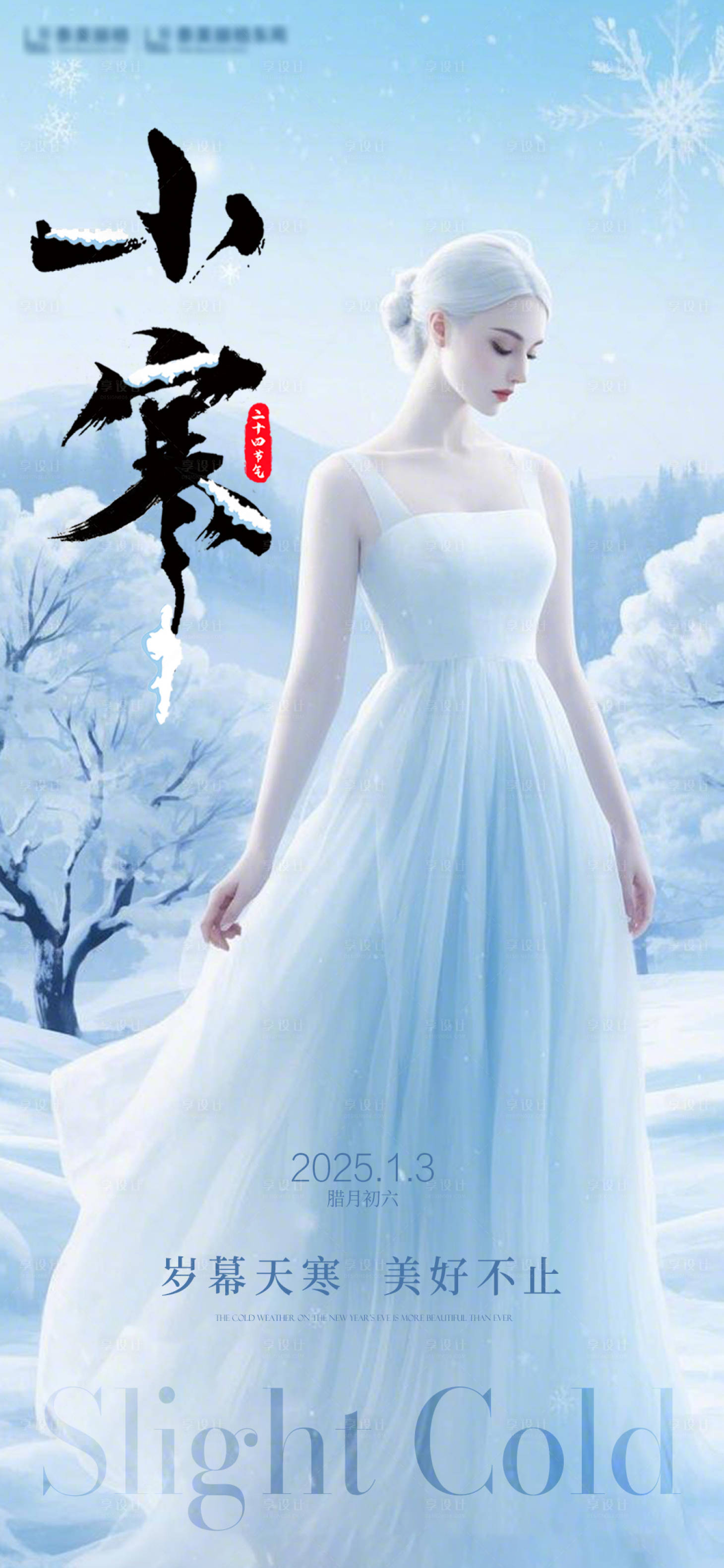 源文件下载【享设计】搜索编号：53290028215208071【医美小寒节气海报】
