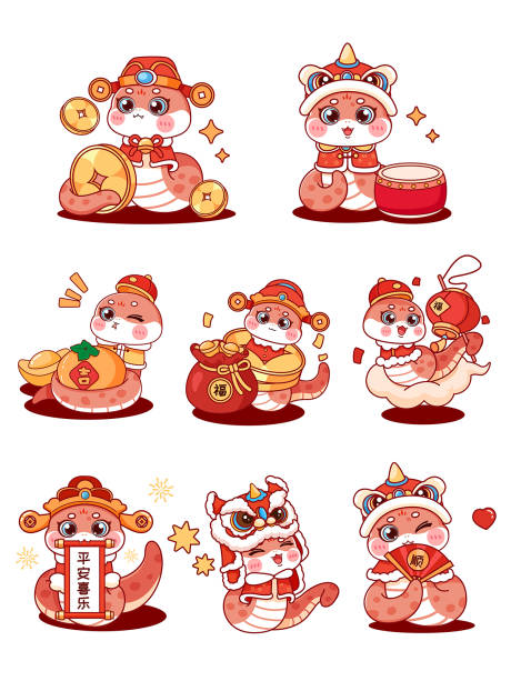 蛇年春节可爱感Q版蛇IP形象设计