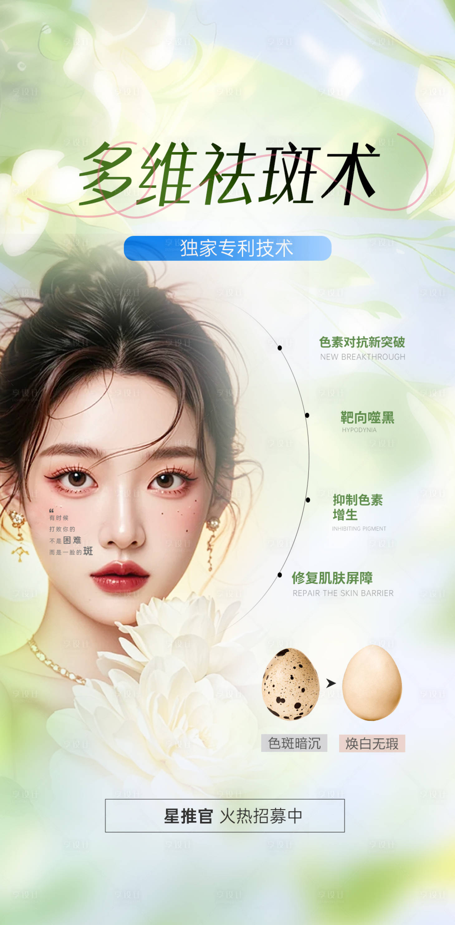 源文件下載【享設計】搜索編號：70070028390864639【醫美祛斑宣傳海報】