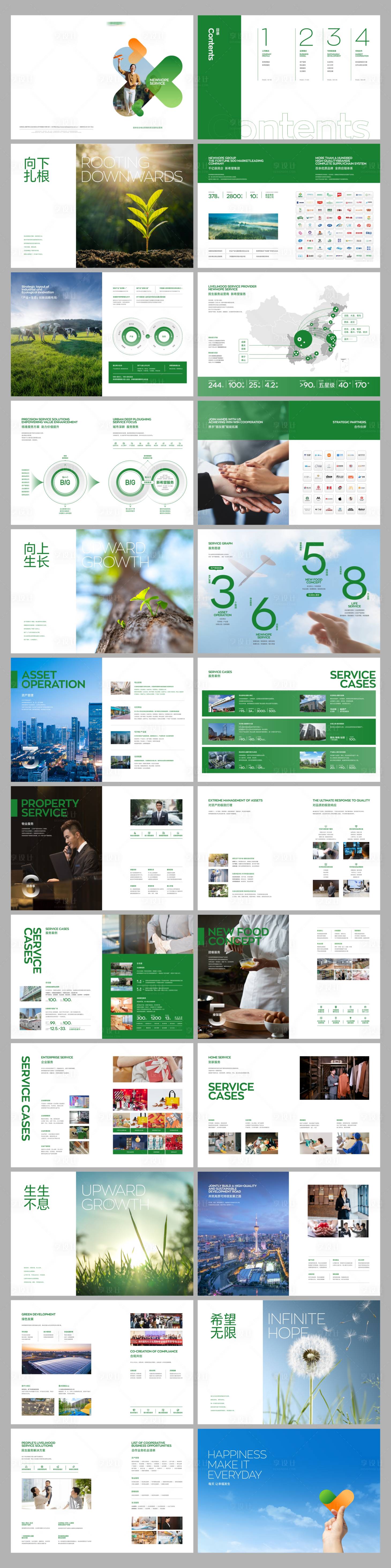 源文件下载【享设计】搜索编号：91470028261314472【绿色简约大气物业服务画册】