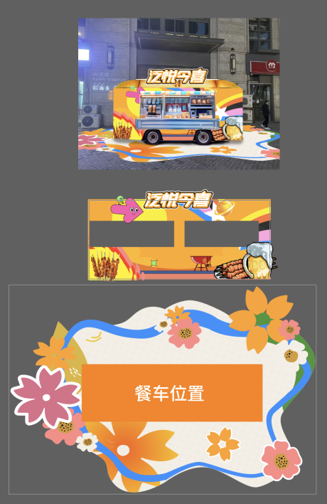 源文件下載【地產活動物料餐車地貼橙色繽紛活力】編號：94160028257962291