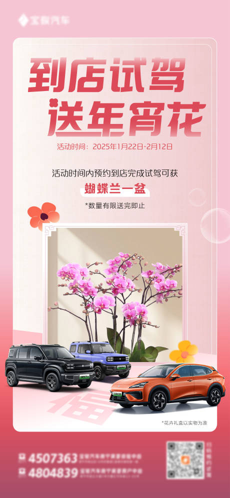 试驾送花海报