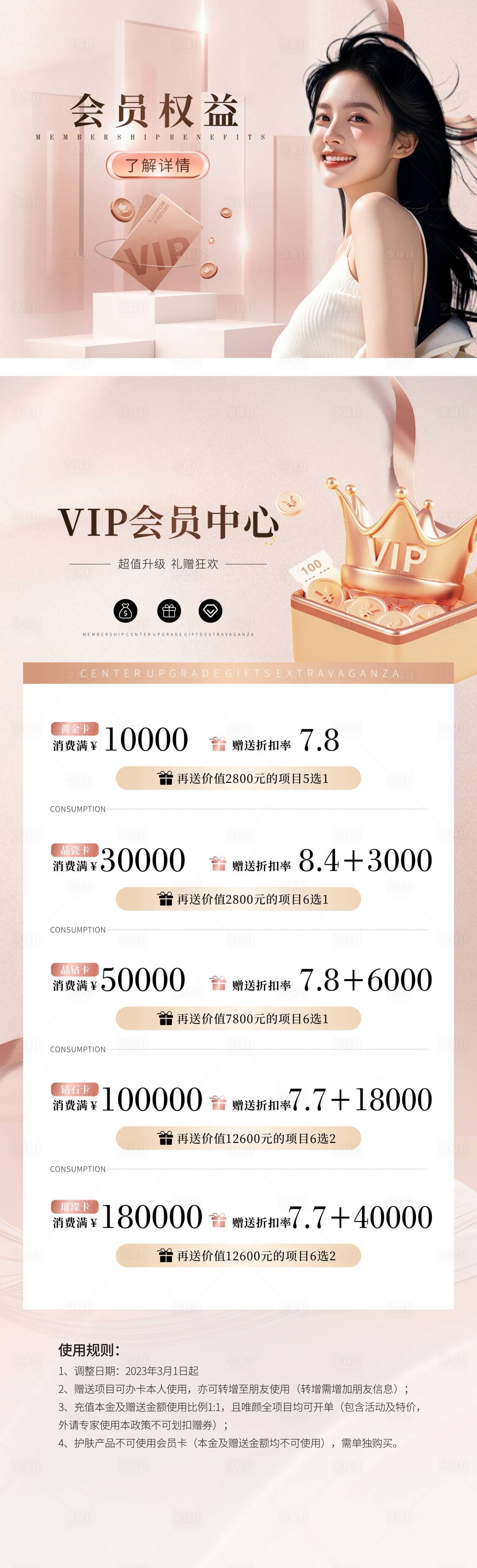 源文件下载【享设计】搜索编号：36160028293265434【小程序vip会员权益海报】