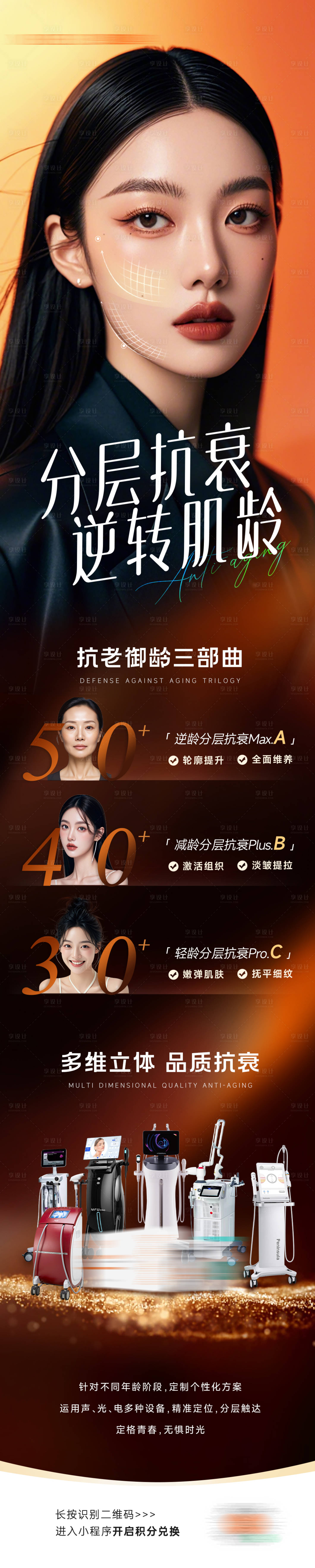 源文件下载【享设计】搜索编号：83780028330346984【分层抗衰海报】
