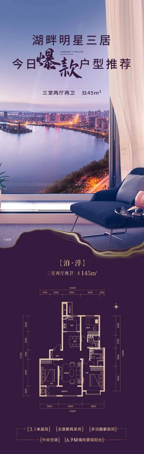 湖景户型图长图