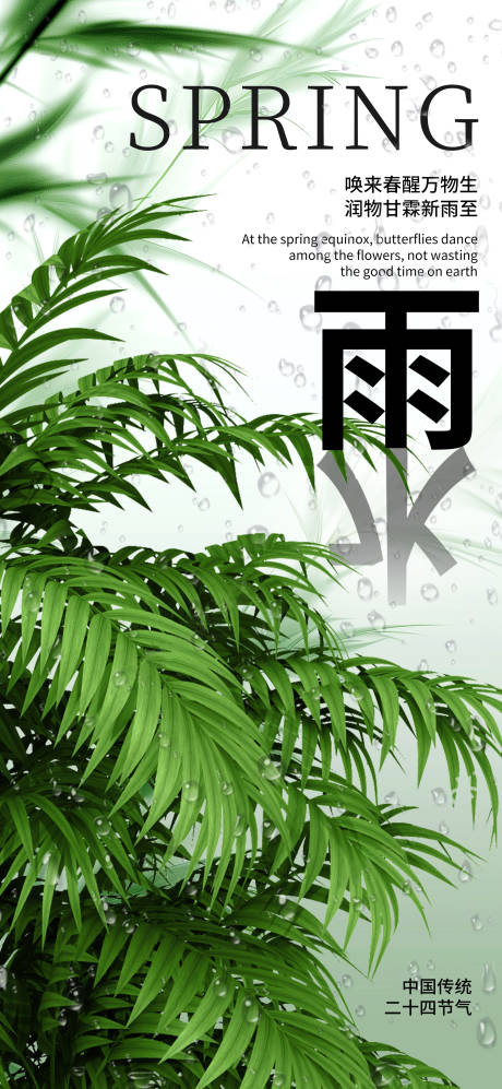 24节气雨水海报