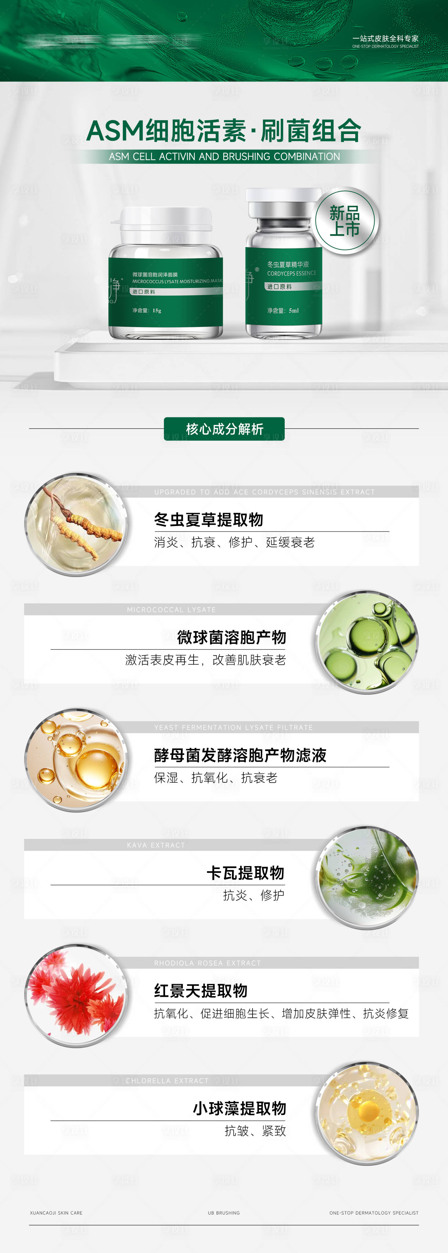源文件下載【護膚品質地簡約成分美業產品海報】編號：77020028622942812