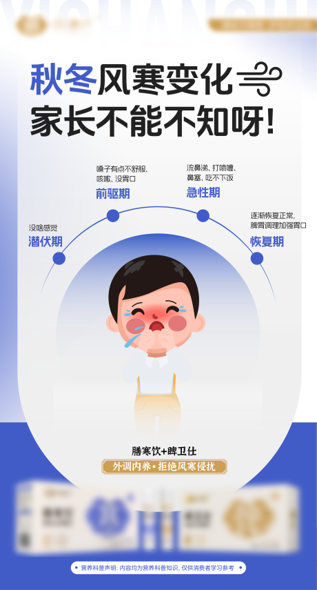 源文件下载【享设计】搜索编号：59630028663503887【风寒感冒科普海报】