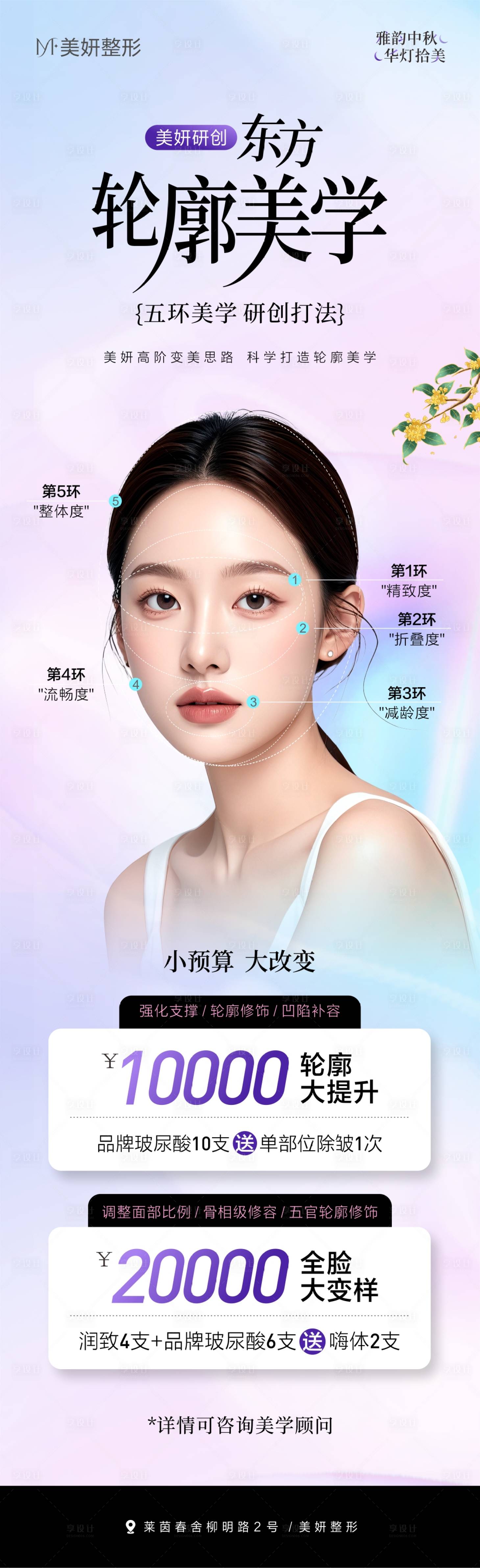 源文件下載【享設(shè)計】搜索編號：80690028647675391【醫(yī)美中秋輪廓套餐海報】