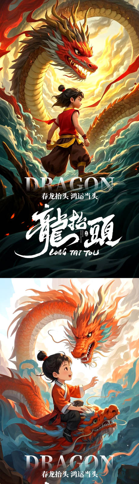 哪吒龙抬头热点宣传系列海报