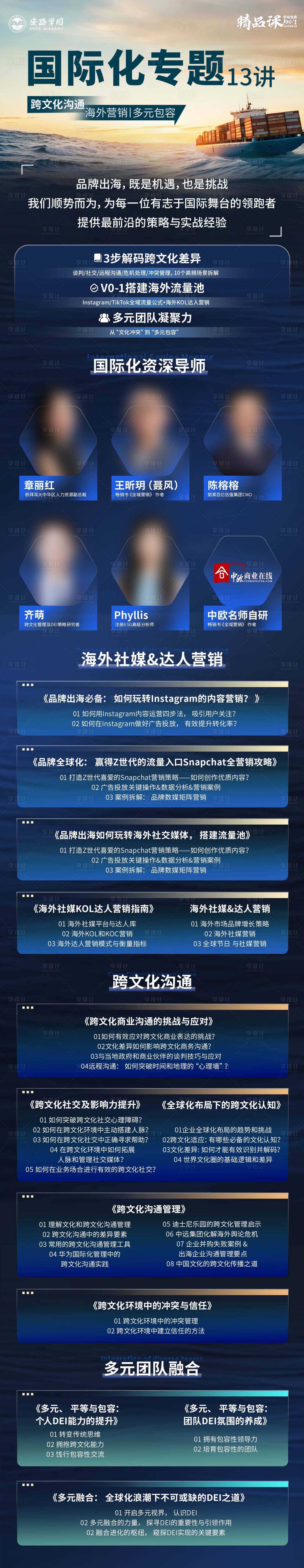 源文件下载【享设计】搜索编号：68300028916135872【安踏国际科技蓝色讲师媒体ai智能长图】