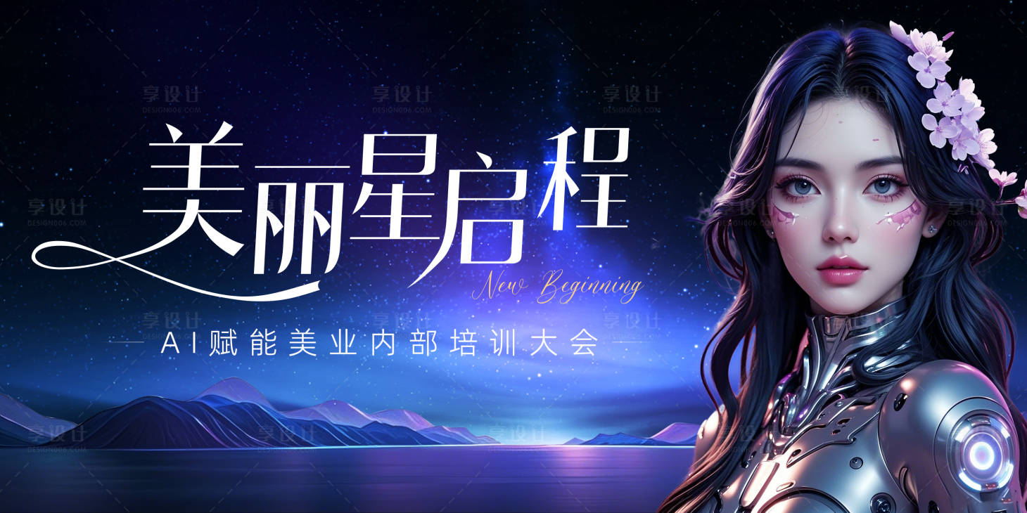 源文件下載【享設計】搜索編號：66710029070122418【醫美AI賦能大會活動背景板】