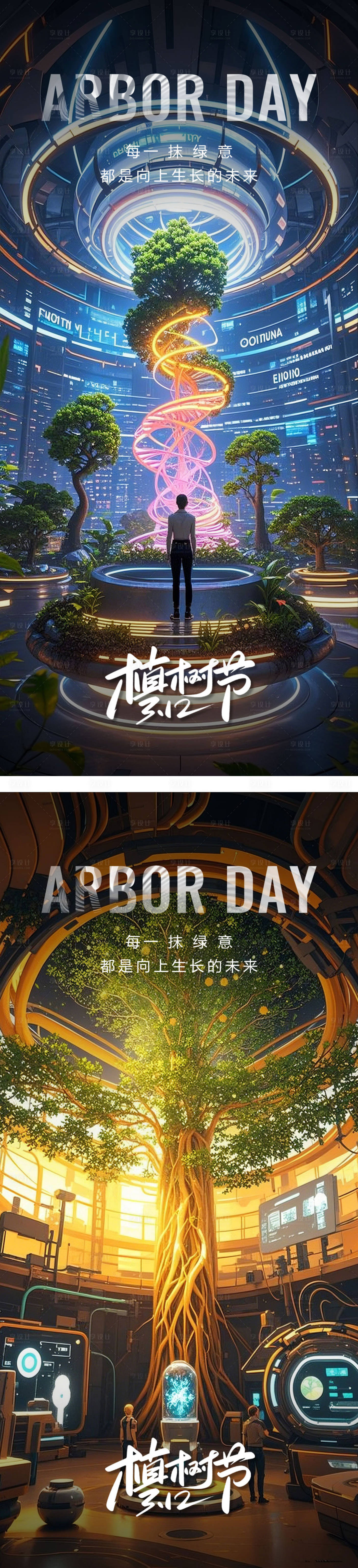 源文件下载【植树节系列海报】编号：54570028973249351