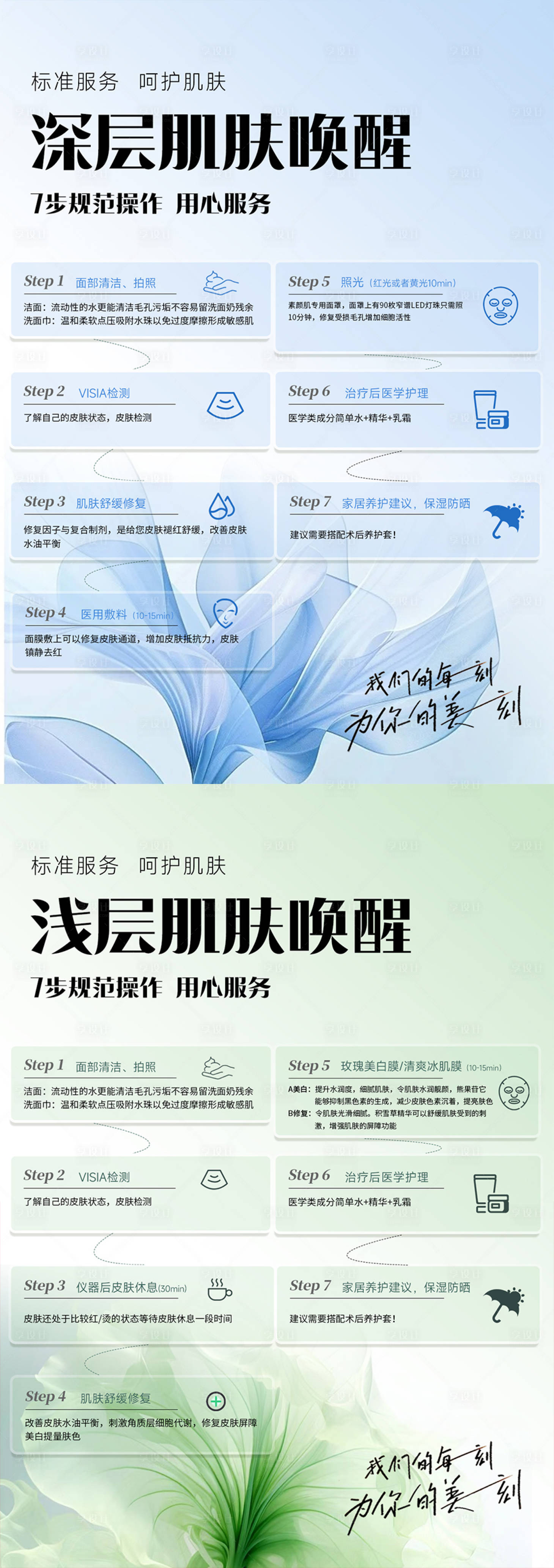 源文件下载【享设计】搜索编号：78240029002983546【医美海报步骤台卡海报】