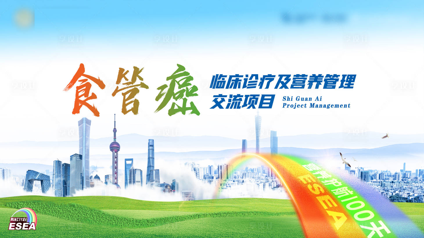 源文件下载【享设计】搜索编号：24090028816557707【食管癌医学会议展板】