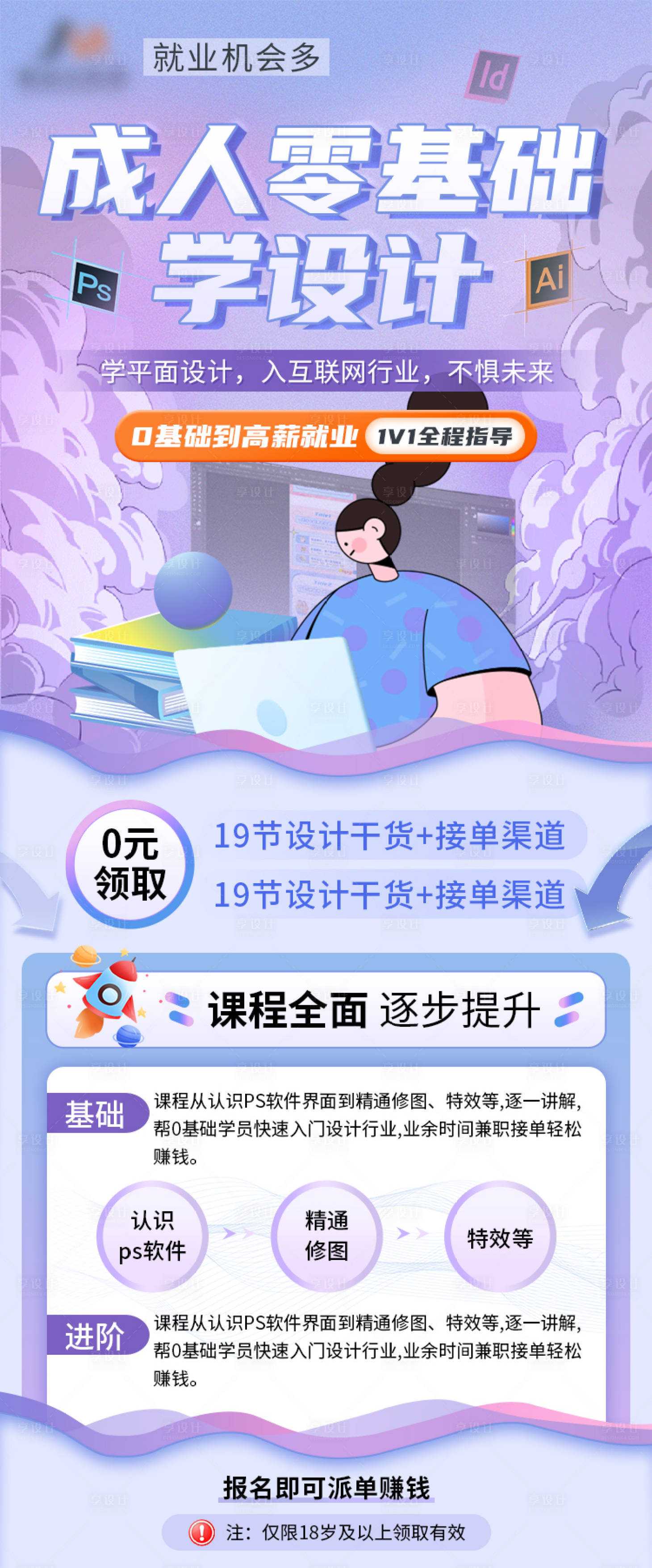 源文件下載【享設計】搜索編號：98720028650648536【平面設計培訓班海報】