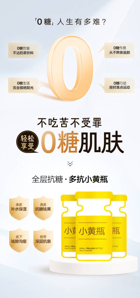 医美抗糖小黄瓶朋友圈海报
