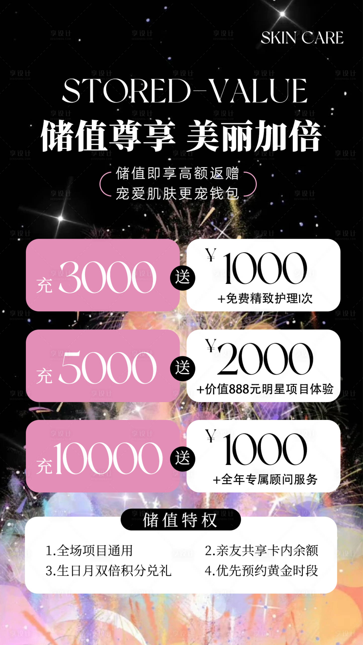 源文件下载【享设计】搜索编号：81780028779532550【美业会员储值宣传海报】
