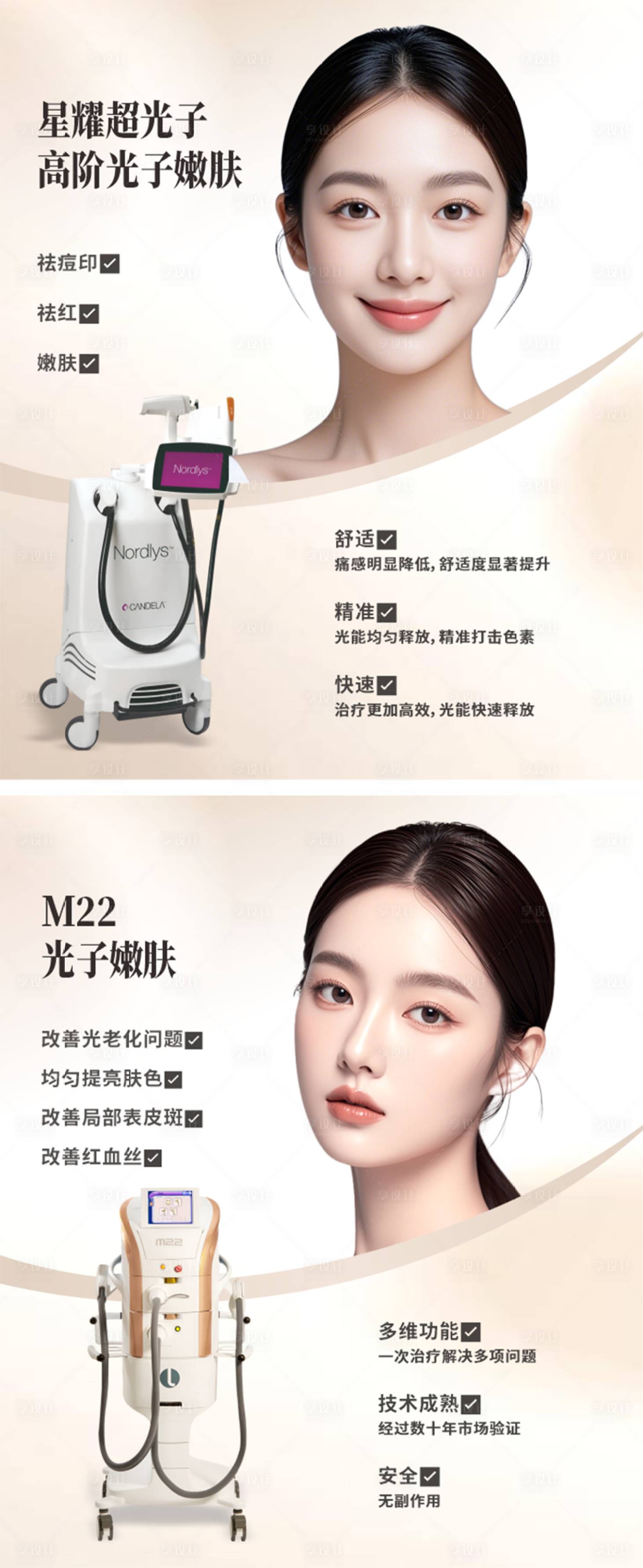 源文件下载【享设计】搜索编号：64480028744781461【光子嫩肤系列仪器模特宣传展板】