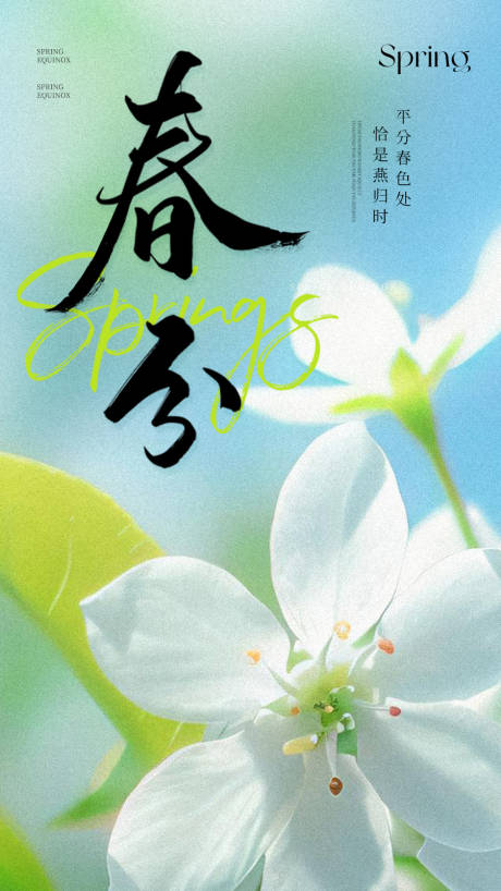 源文件下载【春分海报】编号：98360029009645451
