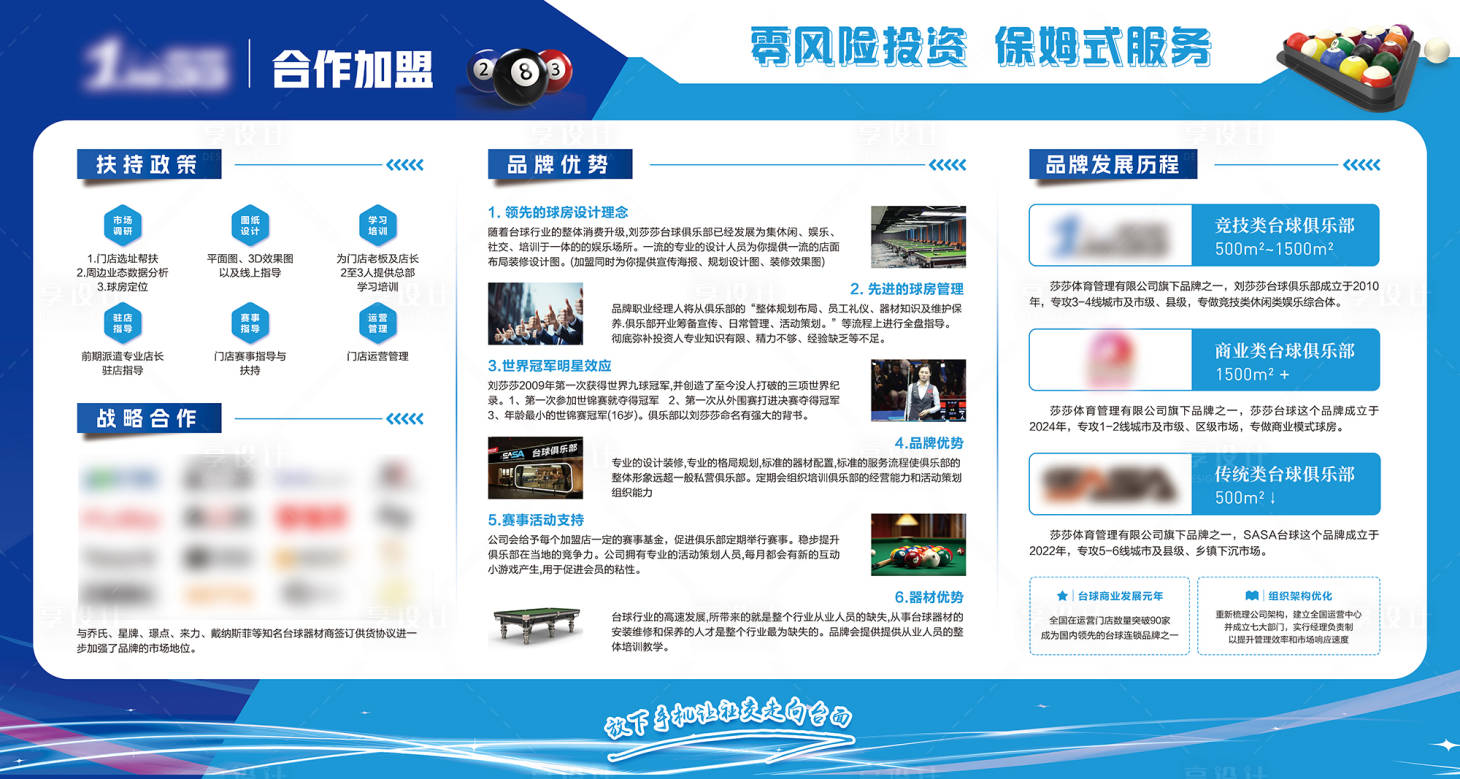 源文件下载【享设计】搜索编号：42450028819453214【台球招商合作政策展板】