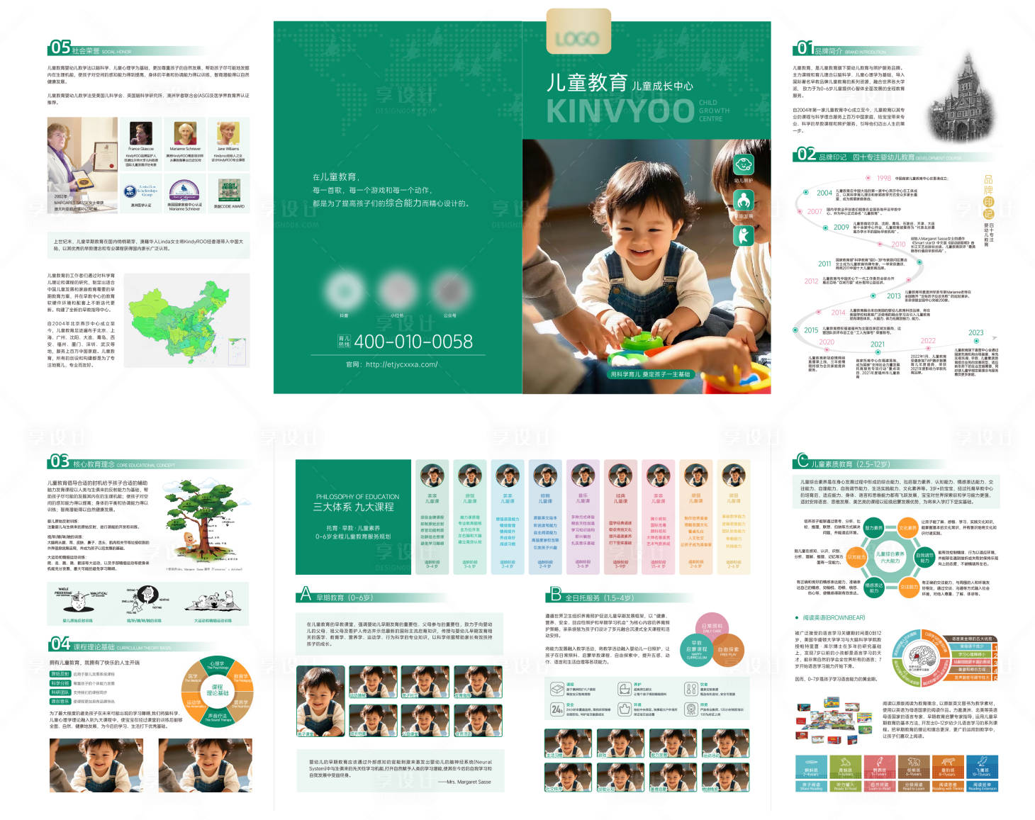 源文件下载【享设计】搜索编号：94080028765533291【品牌宣传托育早教四折页】