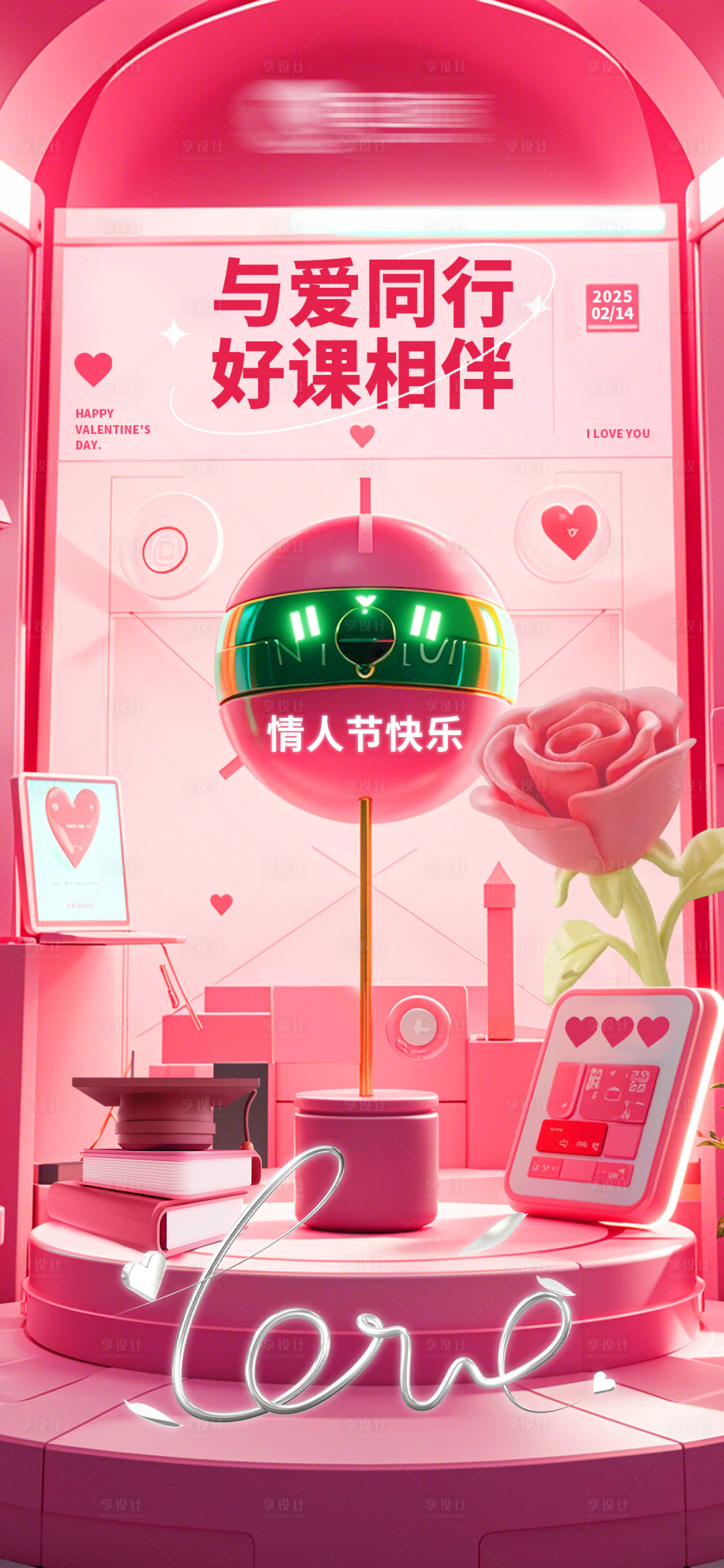 源文件下载【享设计】搜索编号：24520028740044586【情人节海报】