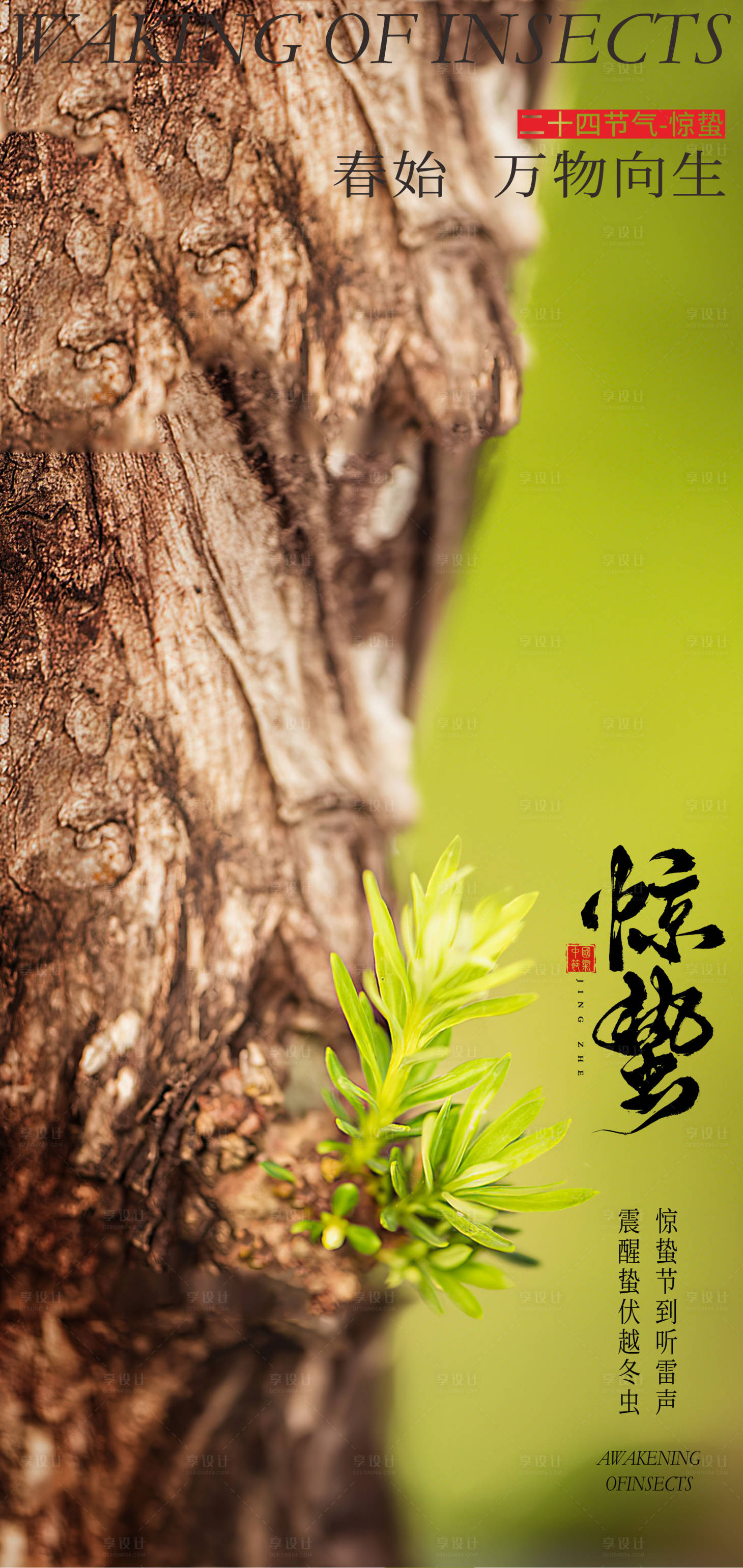 源文件下载【二十四节气惊蛰海报】编号：97450028878819677