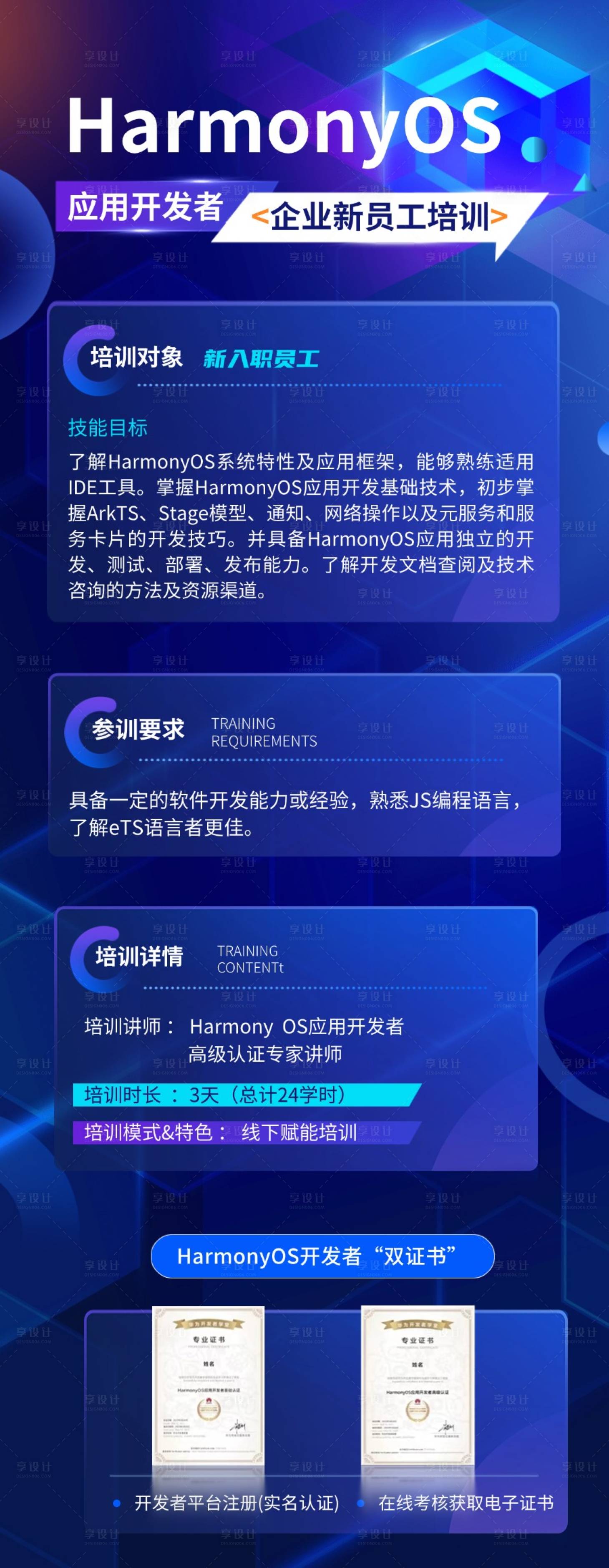 源文件下載【享設計】搜索編號：42760028900137302【鴻蒙培訓通知長圖海報】