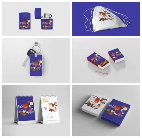 紫色文创艺术样机