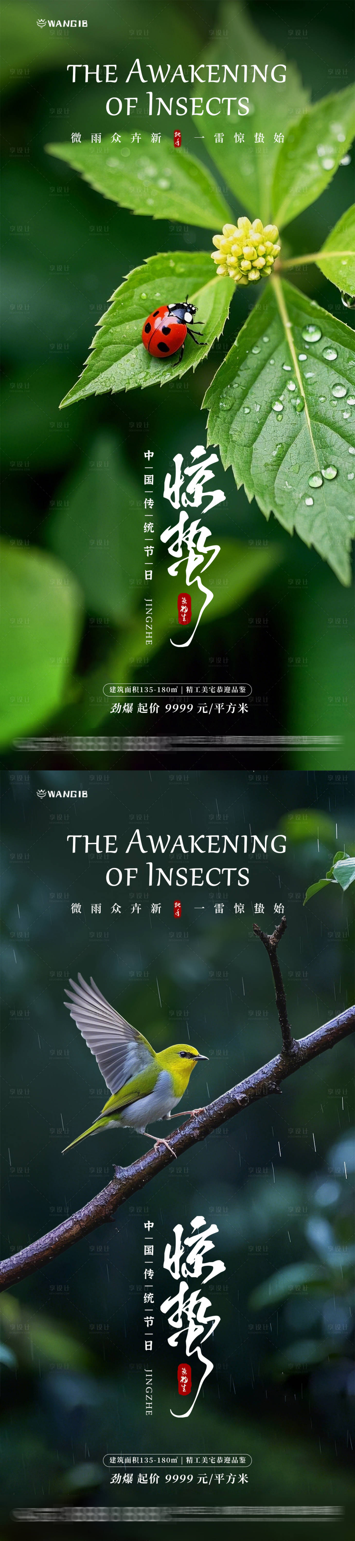源文件下载【享设计】搜索编号：18770028839211431【惊蛰自然海报】