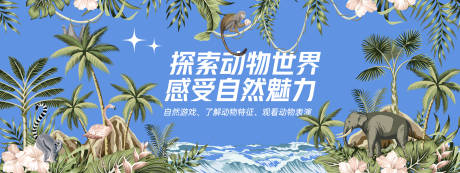 探索动物世界背景板