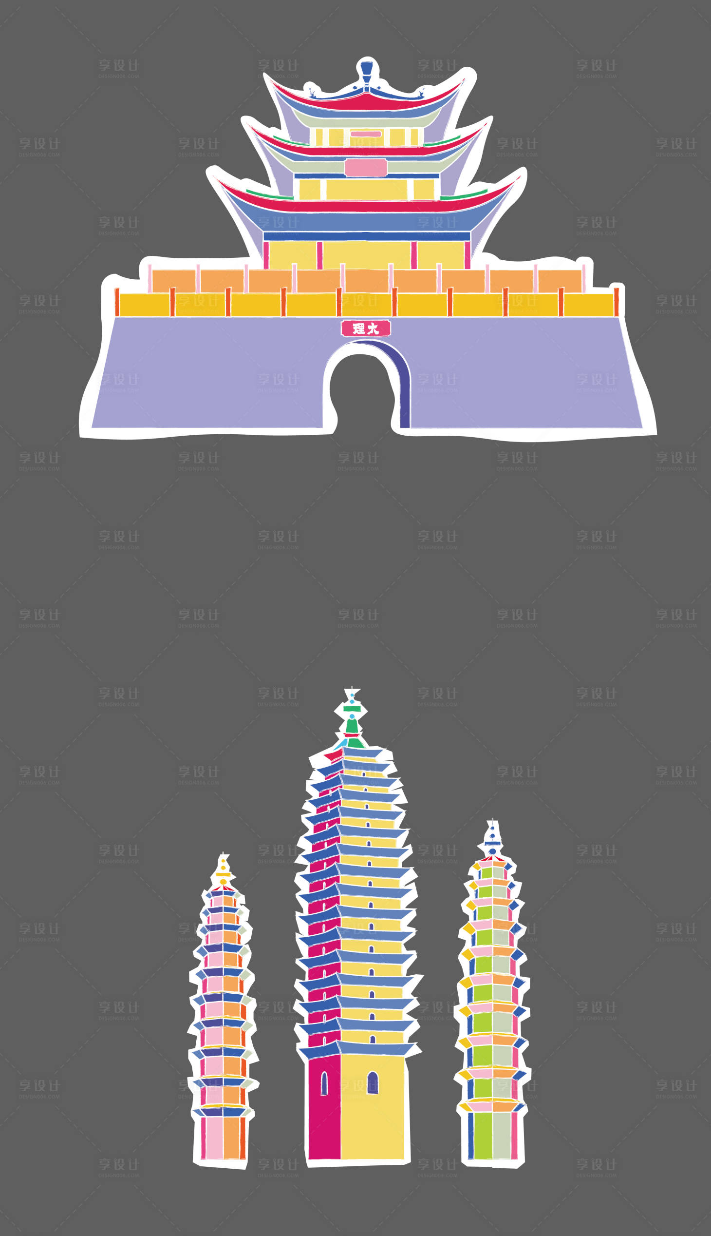 源文件下载【享设计】搜索编号：74440028734926888【粉彩建筑 】