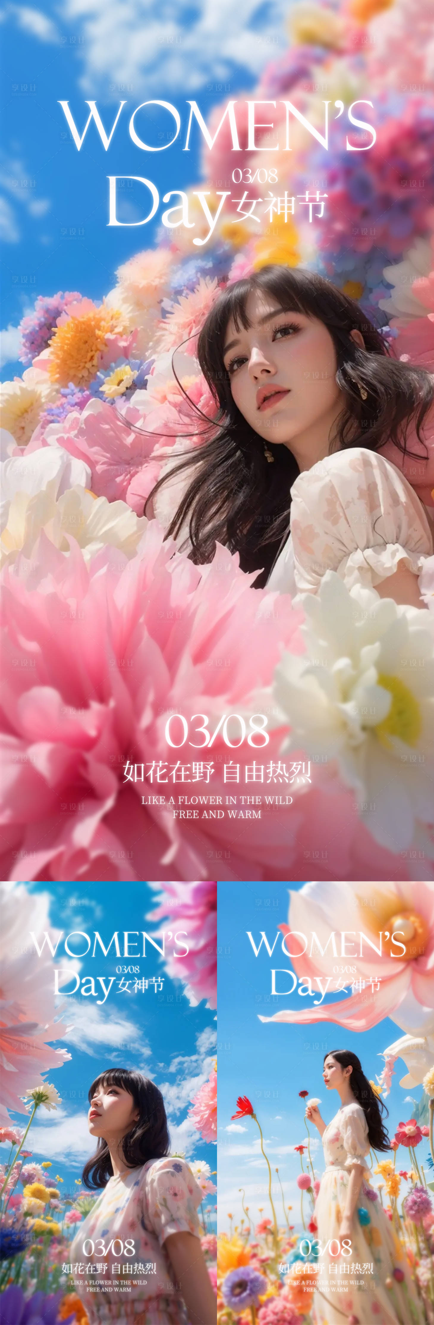源文件下载【女神节人物海报】编号：84790029071967024