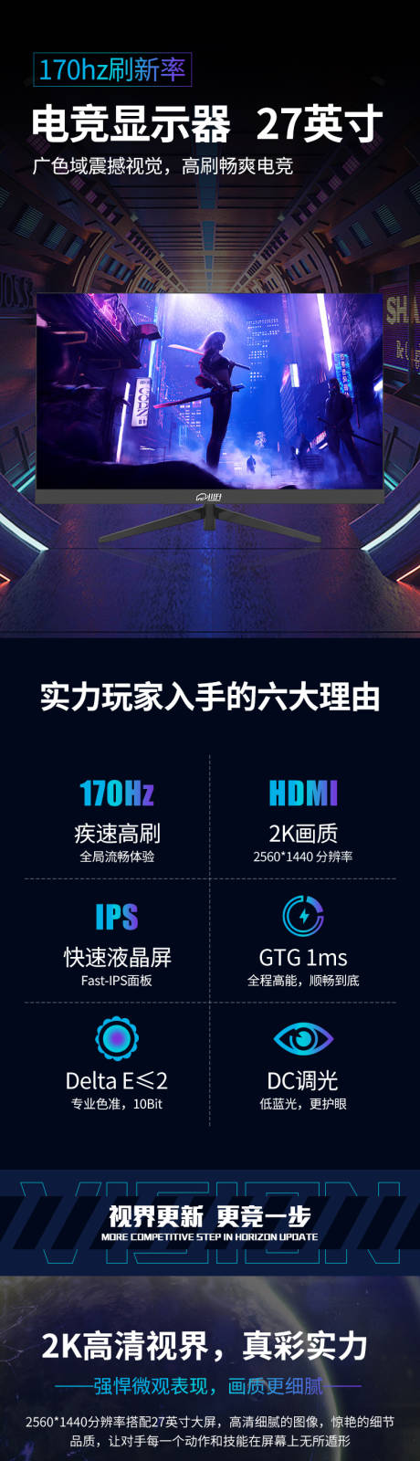 电脑显示器详情页