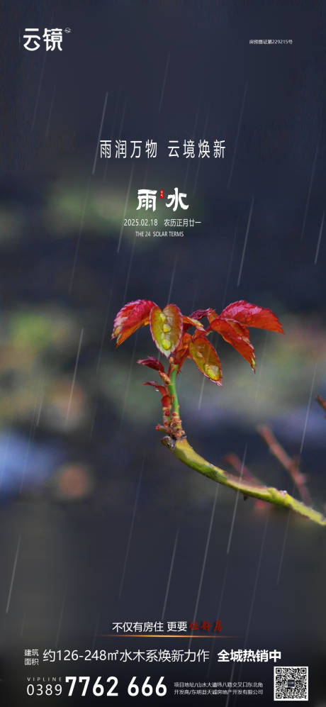 源文件下载【享设计】搜索编号：59690028676691741【房地产现房雨水节气海报】