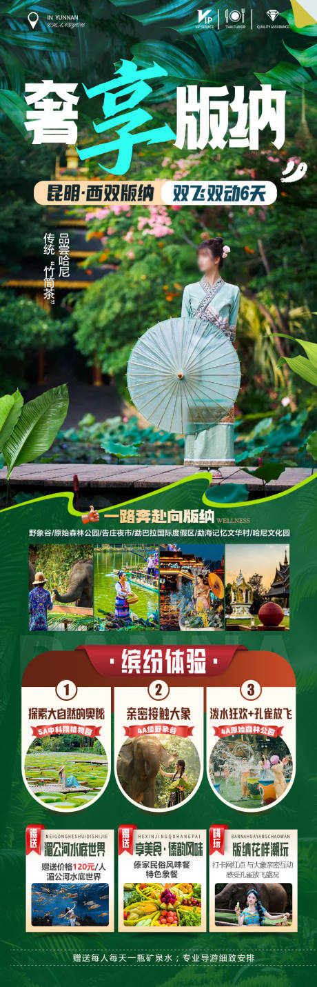 云南西双版纳旅游海报