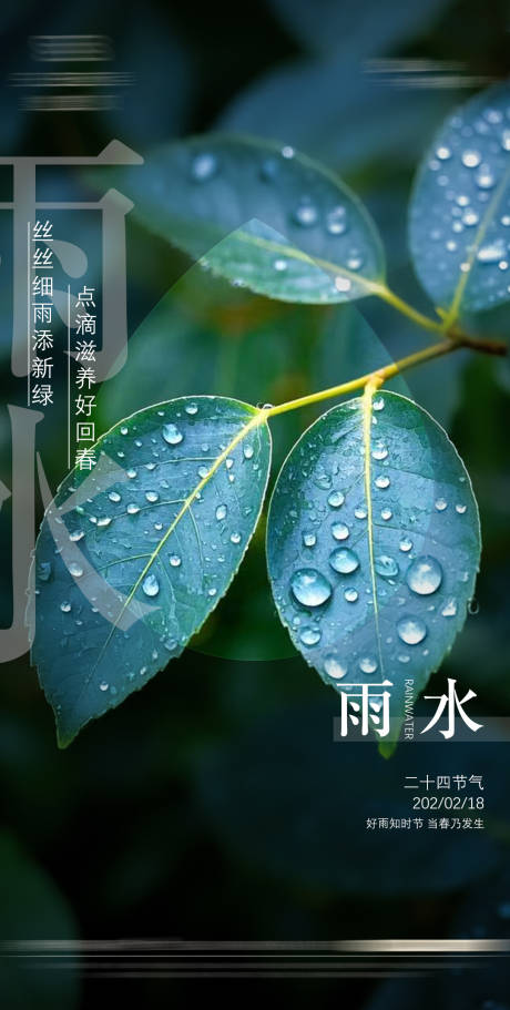 源文件下载【享设计】搜索编号：82610028599219544【雨水节气海报】