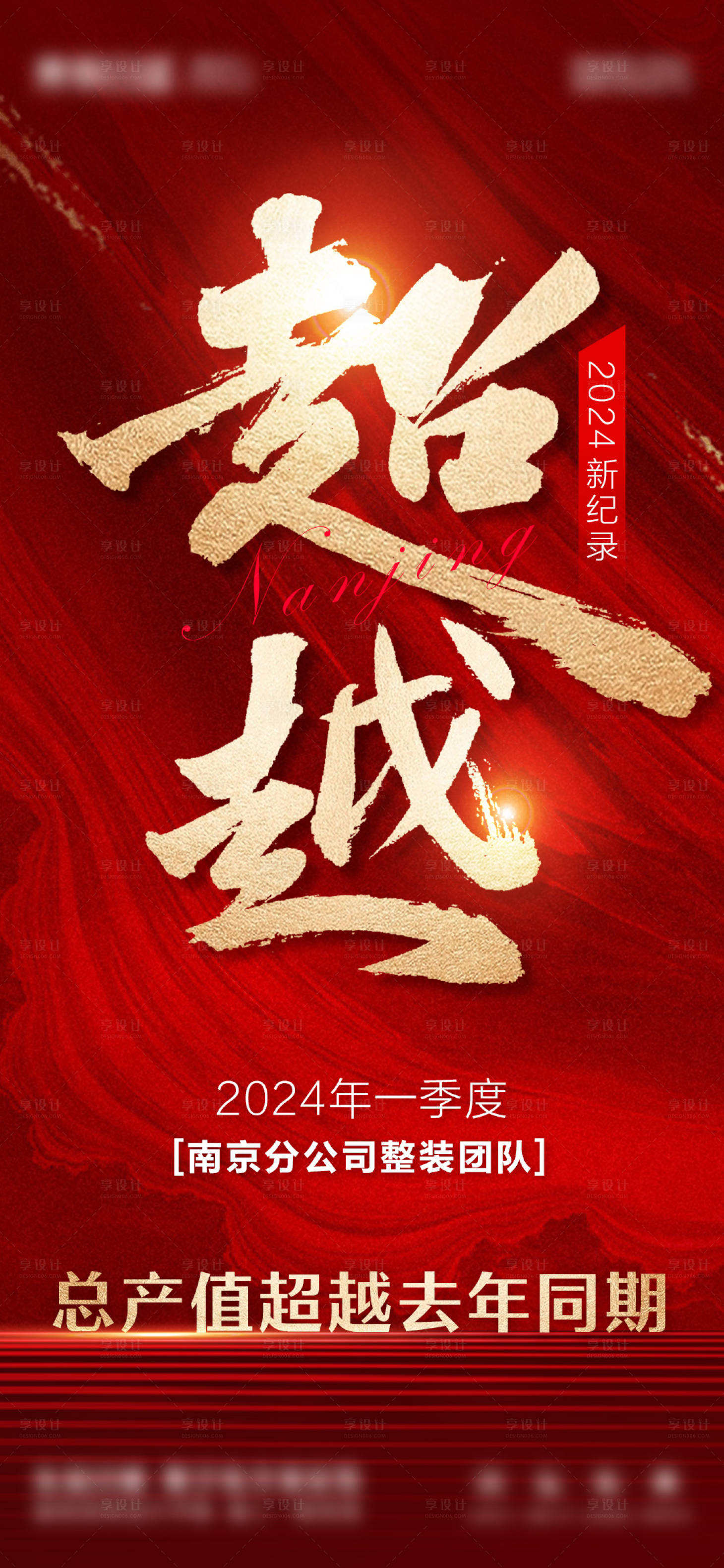 源文件下载【享设计】搜索编号：18930029014359886【地产产值超越激励红金海报】