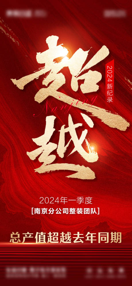 地产产值超越激励红金海报