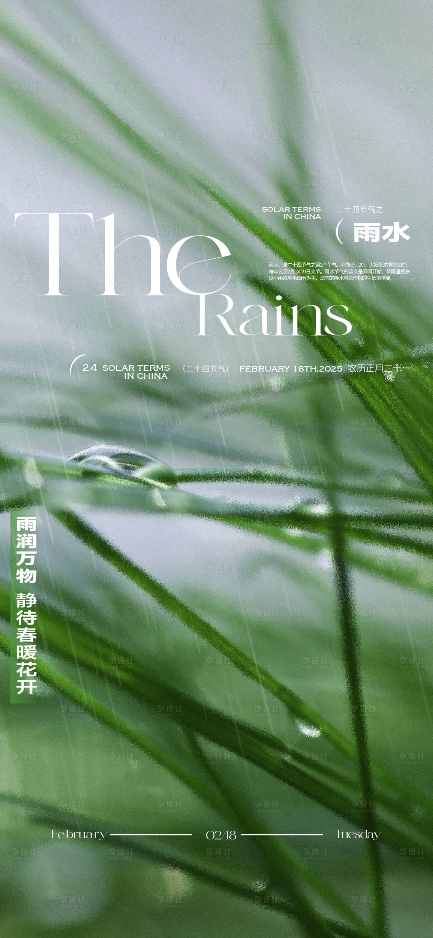 源文件下载【雨水海报】编号：48930028780044435