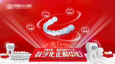 种数字矫正 口腔 科普 海报 创意图