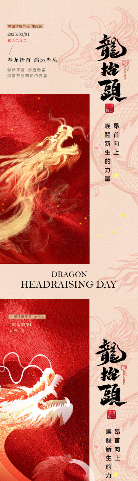 源文件下载【享设计】搜索编号：49560028836588926【二月二龙抬头红金简约海报】