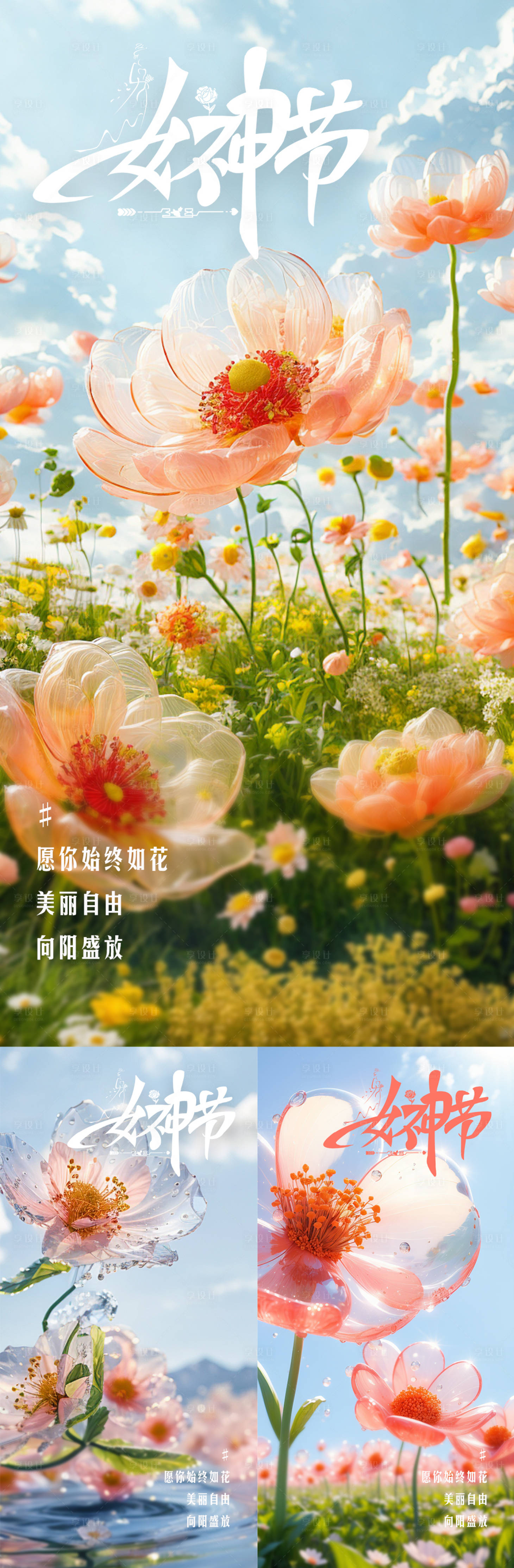 源文件下載【享設計】搜索編號：85770028990242341【婦女節節日移動端海報】
