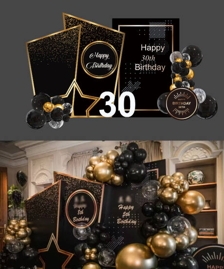源文件下载【黑金生日派对】编号：91860028795189837