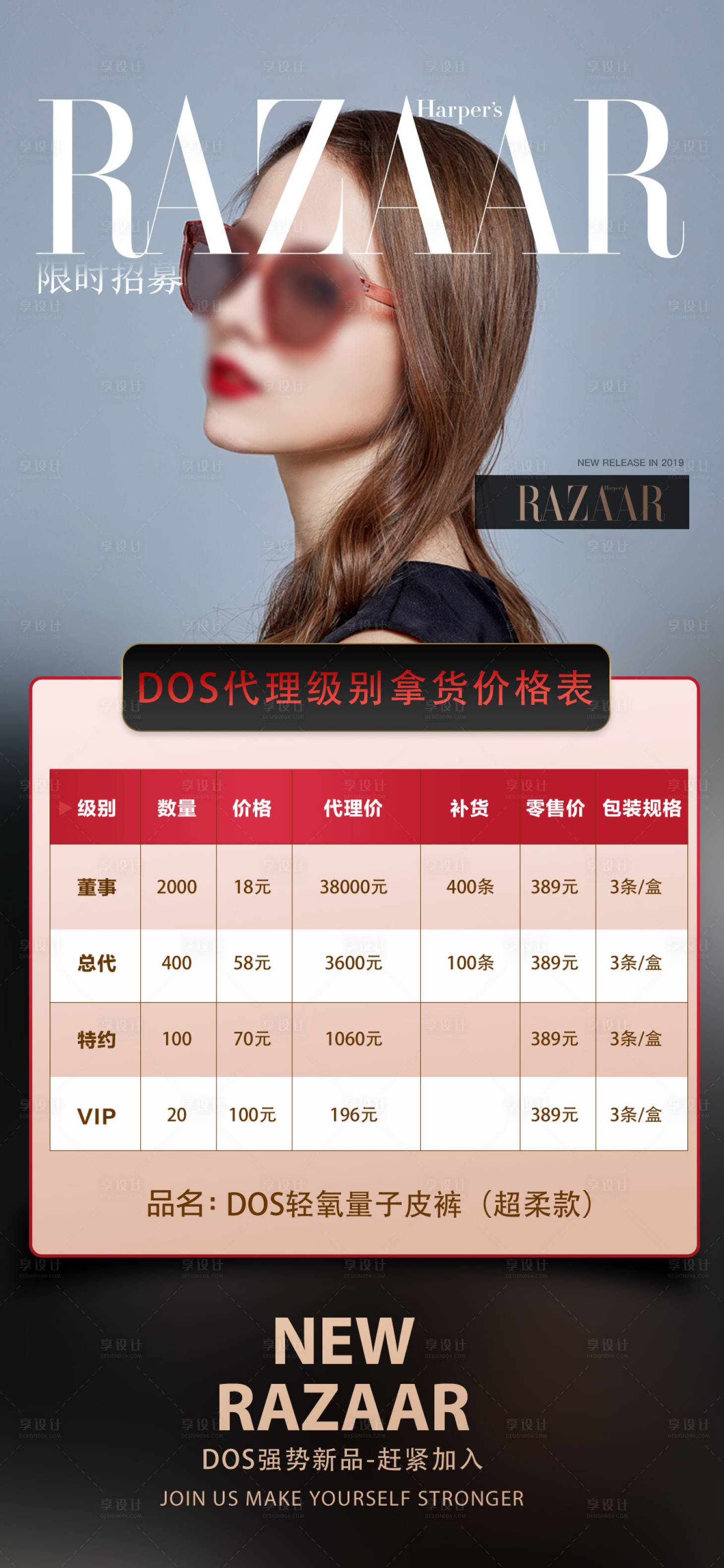 源文件下載【享設(shè)計】搜索編號：37420028617294399【微商代理價格表卡位表級別輕奢造勢海報】