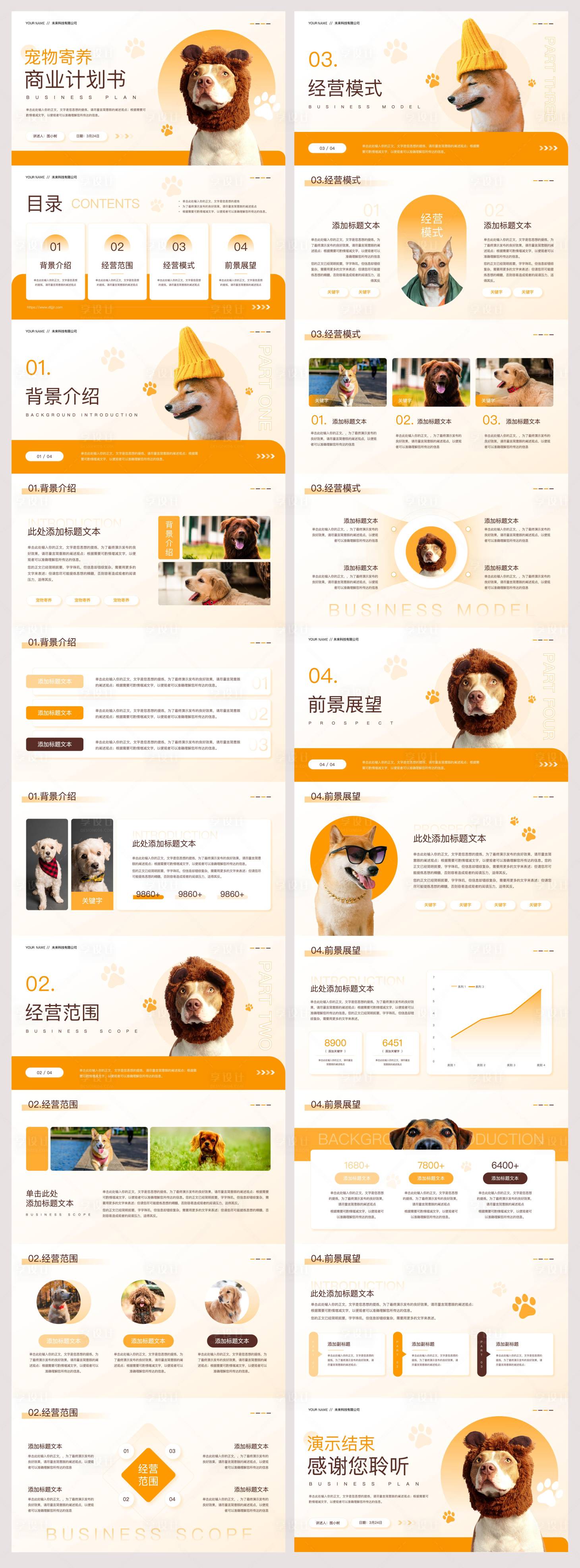 源文件下载【享设计】搜索编号：66800028834625533【宠物寄养商业计划书】