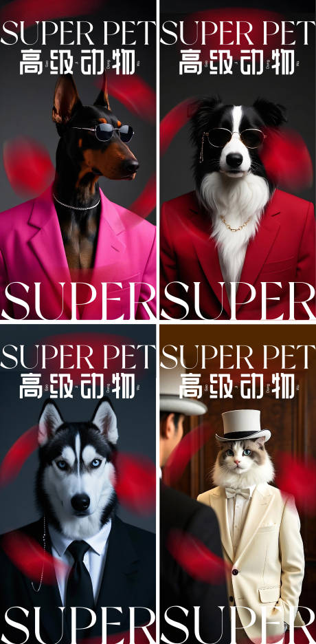 源文件下载【享设计】搜索编号：98840028974091517【高级简约动物宠物杜宾猫狗杂志封面海报】